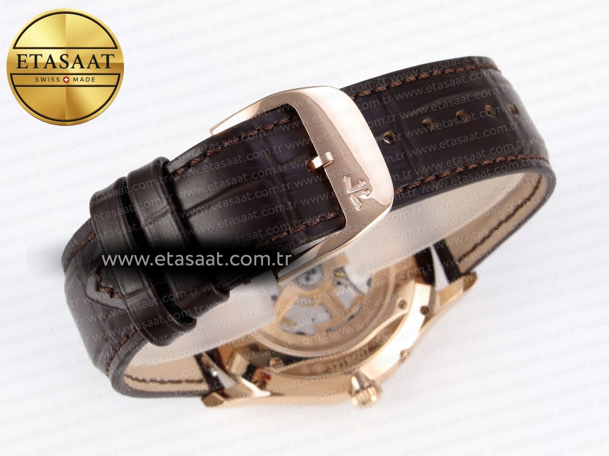 Jaeger Lecoultre Master Ultra Thin Moon 1368420 RG ZF 1:1 Best Edition White Dial on Brown Leather Strap SA925 Super Clone V2 - Görsel 15