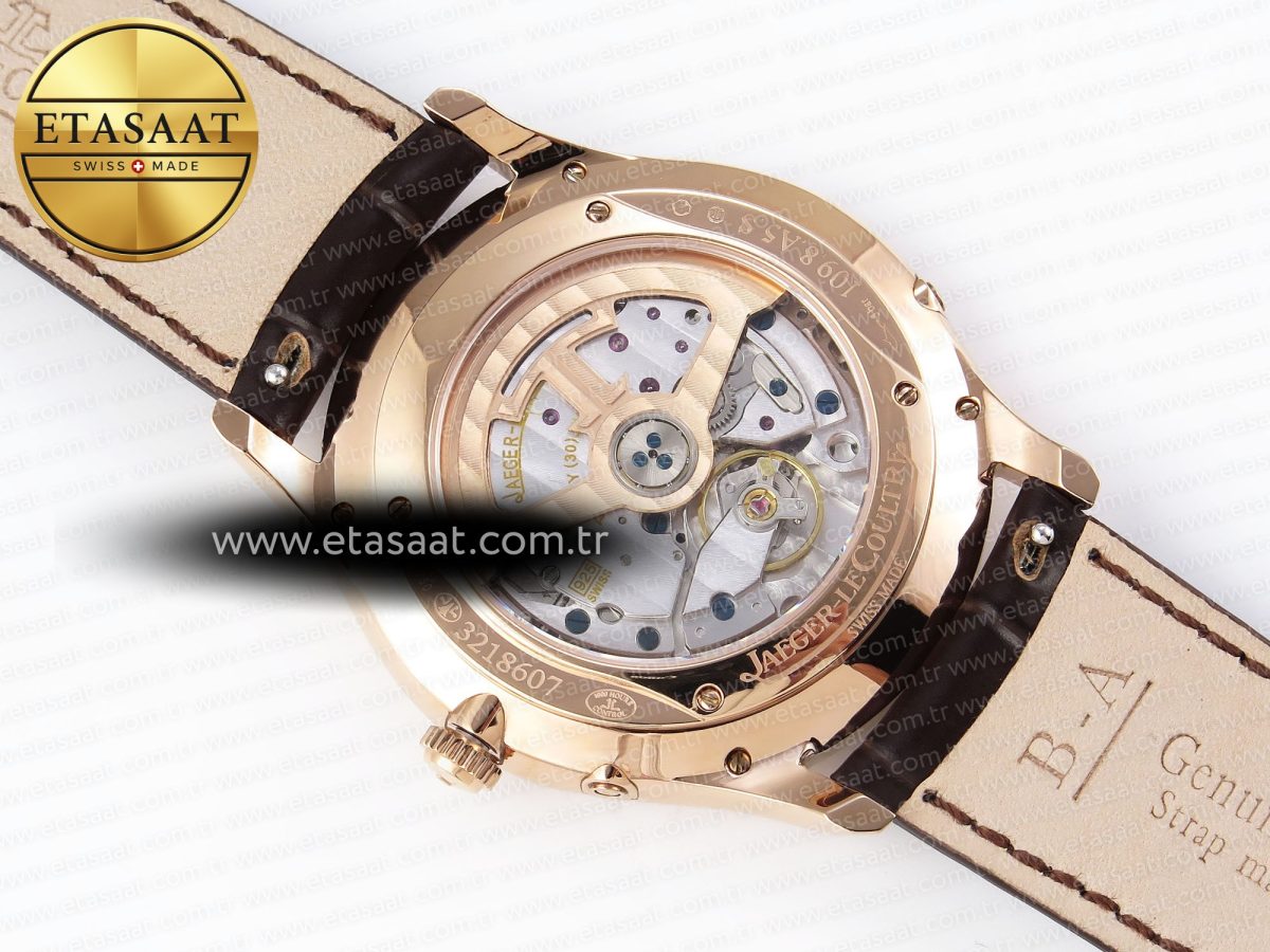 Jaeger Lecoultre Master Ultra Thin Moon 1368420 RG ZF 1:1 Best Edition White Dial on Brown Leather Strap SA925 Super Clone V2 - Görsel 16