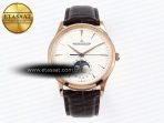 Jaeger Lecoultre Master Ultra Thin Moon 1368420 RG ZF 1:1 Best Edition White Dial on Brown Leather Strap SA925 Super Clone V2 - Görsel 3