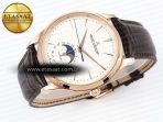 Jaeger Lecoultre Master Ultra Thin Moon 1368420 RG ZF 1:1 Best Edition White Dial on Brown Leather Strap SA925 Super Clone V2 - Görsel 7