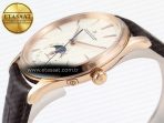 Jaeger Lecoultre Master Ultra Thin Moon 1368420 RG ZF 1:1 Best Edition White Dial on Brown Leather Strap SA925 Super Clone V2 - Görsel 8