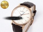 Jaeger Lecoultre Master Ultra Thin Moon 1368420 RG ZF 1:1 Best Edition White Diamond Dial on Brown Leather Strap SA925 Super Clone V2 - Görsel 2