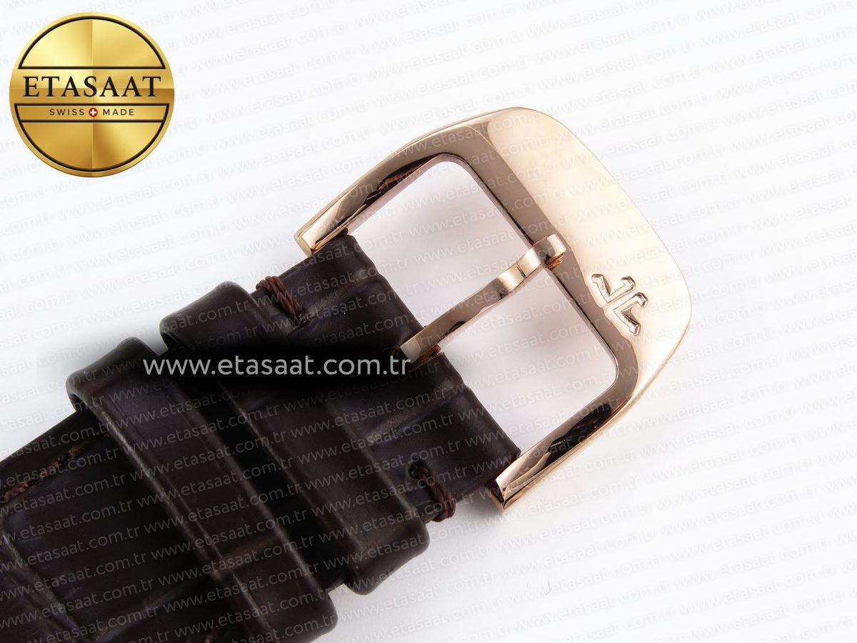 Jaeger Lecoultre Master Ultra Thin Moon 1368420 RG ZF 1:1 Best Edition White Diamond Dial on Brown Leather Strap SA925 Super Clone V2 - Görsel 25