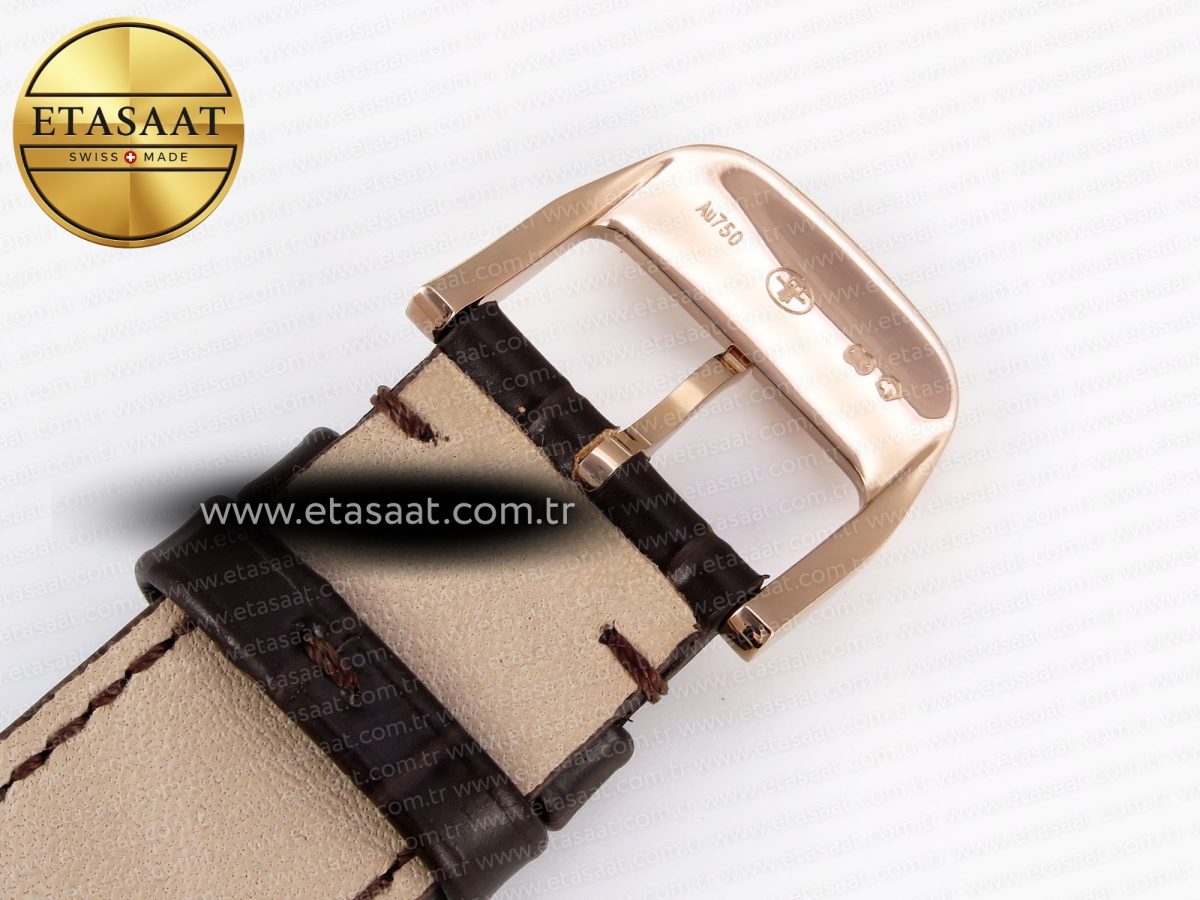 Jaeger Lecoultre Master Ultra Thin Moon 1368420 RG ZF 1:1 Best Edition White Diamond Dial on Brown Leather Strap SA925 Super Clone V2 - Görsel 26