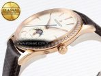 Jaeger Lecoultre Master Ultra Thin Moon 1368420 RG ZF 1:1 Best Edition White Diamond Dial on Brown Leather Strap SA925 Super Clone V2 - Görsel 8
