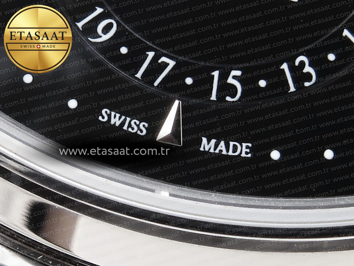 Jaeger Lecoultre Master Ultra Thin Moon 1368420 SS ZF 1:1 Best Edition Black Dial on Black Leather Strap SA925 Super Clone V2 - Görsel 12