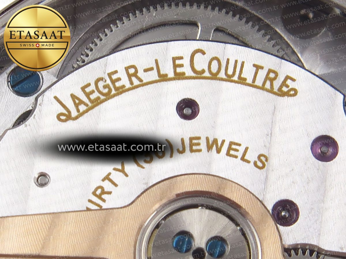 Jaeger Lecoultre Master Ultra Thin Moon 1368420 SS ZF 1:1 Best Edition Black Dial on Black Leather Strap SA925 Super Clone V2 - Görsel 20