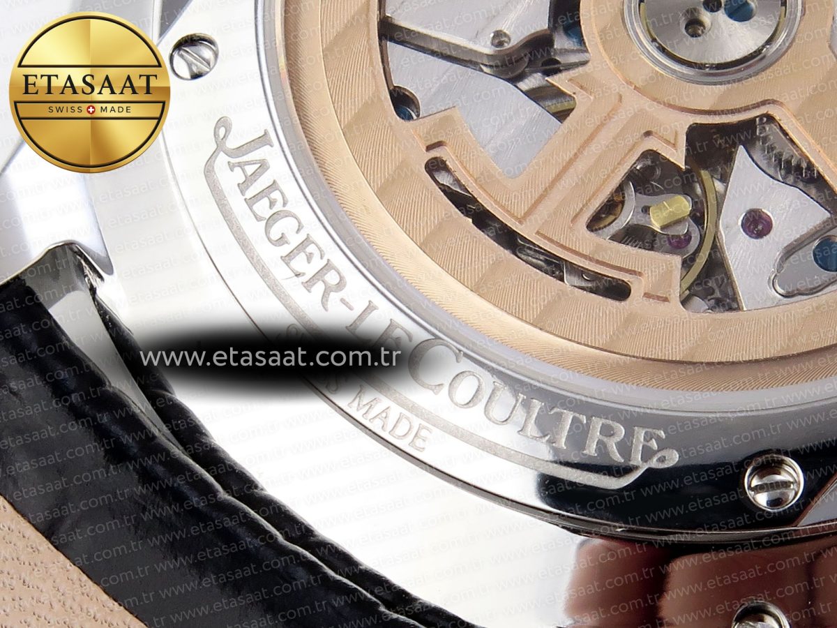 Jaeger Lecoultre Master Ultra Thin Moon 1368420 SS ZF 1:1 Best Edition Black Dial on Black Leather Strap SA925 Super Clone V2 - Görsel 23