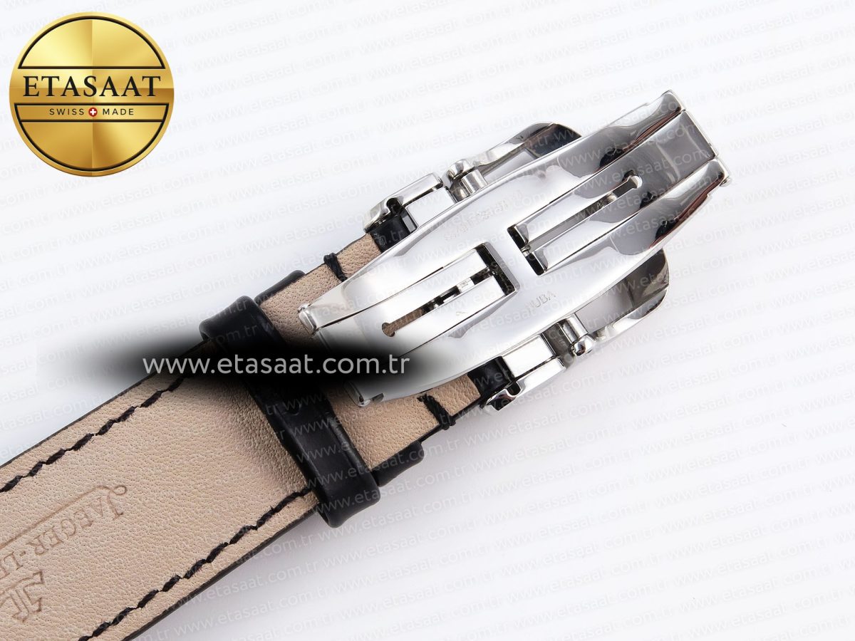 Jaeger Lecoultre Master Ultra Thin Moon 1368420 SS ZF 1:1 Best Edition Black Dial on Black Leather Strap SA925 Super Clone V2 - Görsel 30