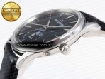 Jaeger Lecoultre Master Ultra Thin Moon 1368420 SS ZF 1:1 Best Edition Black Dial on Black Leather Strap SA925 Super Clone V2 - Görsel 8