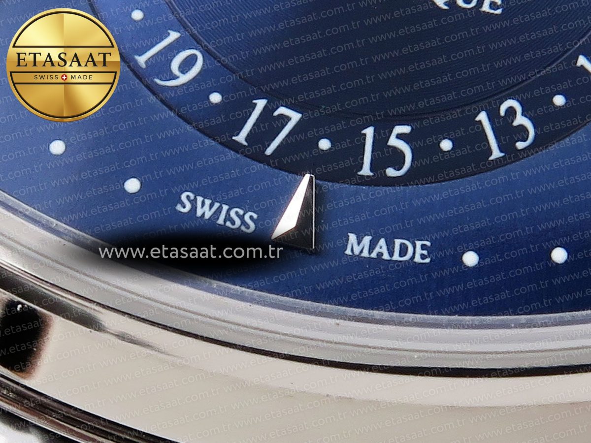 Jaeger Lecoultre Master Ultra Thin Moon 1368420 SS ZF 1:1 Best Edition Blue Dial on Black Leather Strap SA925 Super Clone V2 - Görsel 12