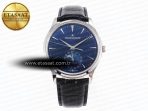 Jaeger Lecoultre Master Ultra Thin Moon 1368420 SS ZF 1:1 Best Edition Blue Dial on Black Leather Strap SA925 Super Clone V2 - Görsel 3