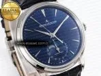 Jaeger Lecoultre Master Ultra Thin Moon 1368420 SS ZF 1:1 Best Edition Blue Dial on Black Leather Strap SA925 Super Clone V2 - Görsel 5