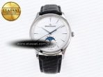 Jaeger Lecoultre Master Ultra Thin Moon 1368420 SS ZF 1:1 Best Edition White Dial on Black Leather Strap SA925 Super Clone V2 - Görsel 3