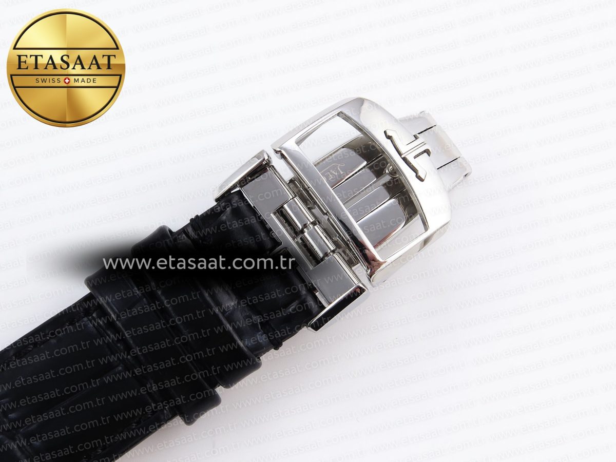 Jaeger Lecoultre Master Ultra Thin Moon 1368420 SS ZF 1:1 Best Edition White Dial on Black Leather Strap SA925 Super Clone V2 - Görsel 30