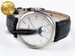 Jaeger Lecoultre Master Ultra Thin Moon 1368420 SS ZF 1:1 Best Edition White Dial on Black Leather Strap SA925 Super Clone V2 - Görsel 7