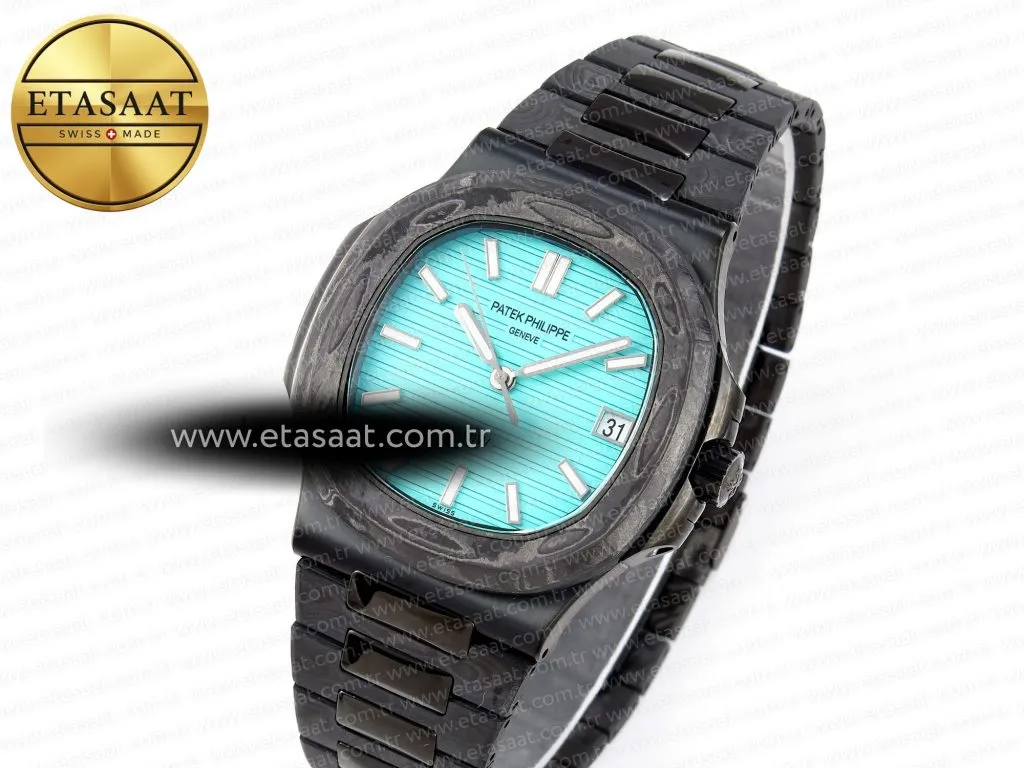 nautilus 5711 diw carbon diwf 11 best edition tiffany blue textured dial on carbon pvd bracelet 324cs2