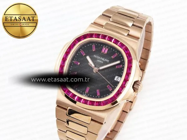 nautilus 5711 rg gpf 11 best edition gray dial purple diamonds bezel on rg bracelet 324cs2