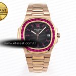 Patek Philippe Nautilus 5711 RG Gri Kadran Mor 324CS Eta Saat - Görsel 3 - 1:1 Süper Klon Saat