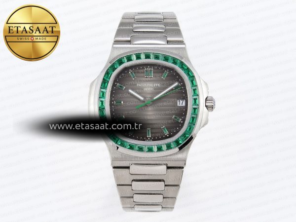 Patek Philippe Nautilus 5711 Gri Kadran Yeşil 324CS Eta Saat - Görsel 3 - 1:1 Süper Klon Saat