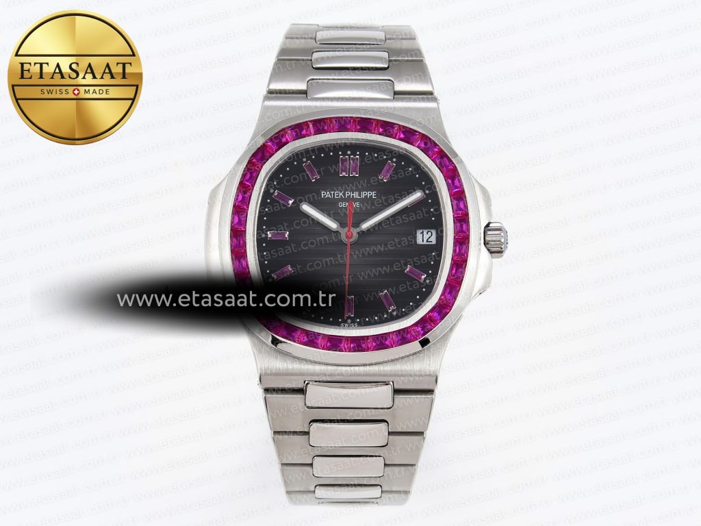Patek Philippe Nautilus 5711 Gri Kadran Mor 324CS Eta Saat - Görsel 3 - 1:1 Süper Klon Saat