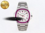 Patek Philippe NAUTILUS 5711 SS WHITE DIAL PURPLE DIAMONDS 324CS - Görsel 3