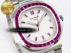 Patek Philippe NAUTILUS 5711 SS WHITE DIAL PURPLE DIAMONDS 324CS - Görsel 5