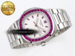 Patek Philippe NAUTILUS 5711 SS WHITE DIAL PURPLE DIAMONDS 324CS - Görsel 6
