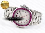 Patek Philippe NAUTILUS 5711 SS WHITE DIAL PURPLE DIAMONDS 324CS - Görsel 7