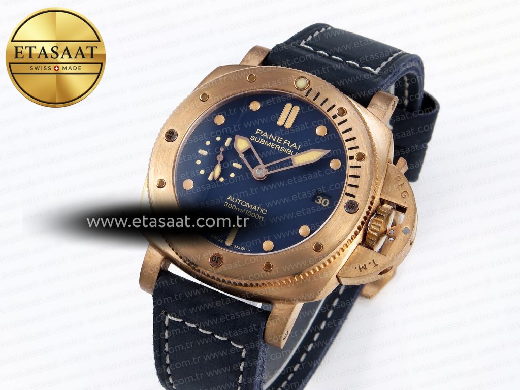 pam1074 w bronzo vsf 11 best edition blue dial on blue calfskin strap p 900 clone1