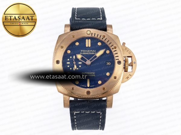 Panerai PAM1074 W Bronzo Mavi Kadran P.900 Eta Saat - Görsel 3 - 1:1 Süper Klon Saat
