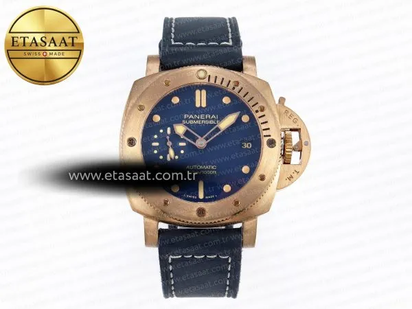 Panerai PAM1074 W Bronzo Mavi Kadran P.900 Eta Saat - 1:1 Süper Klon Replika Saat