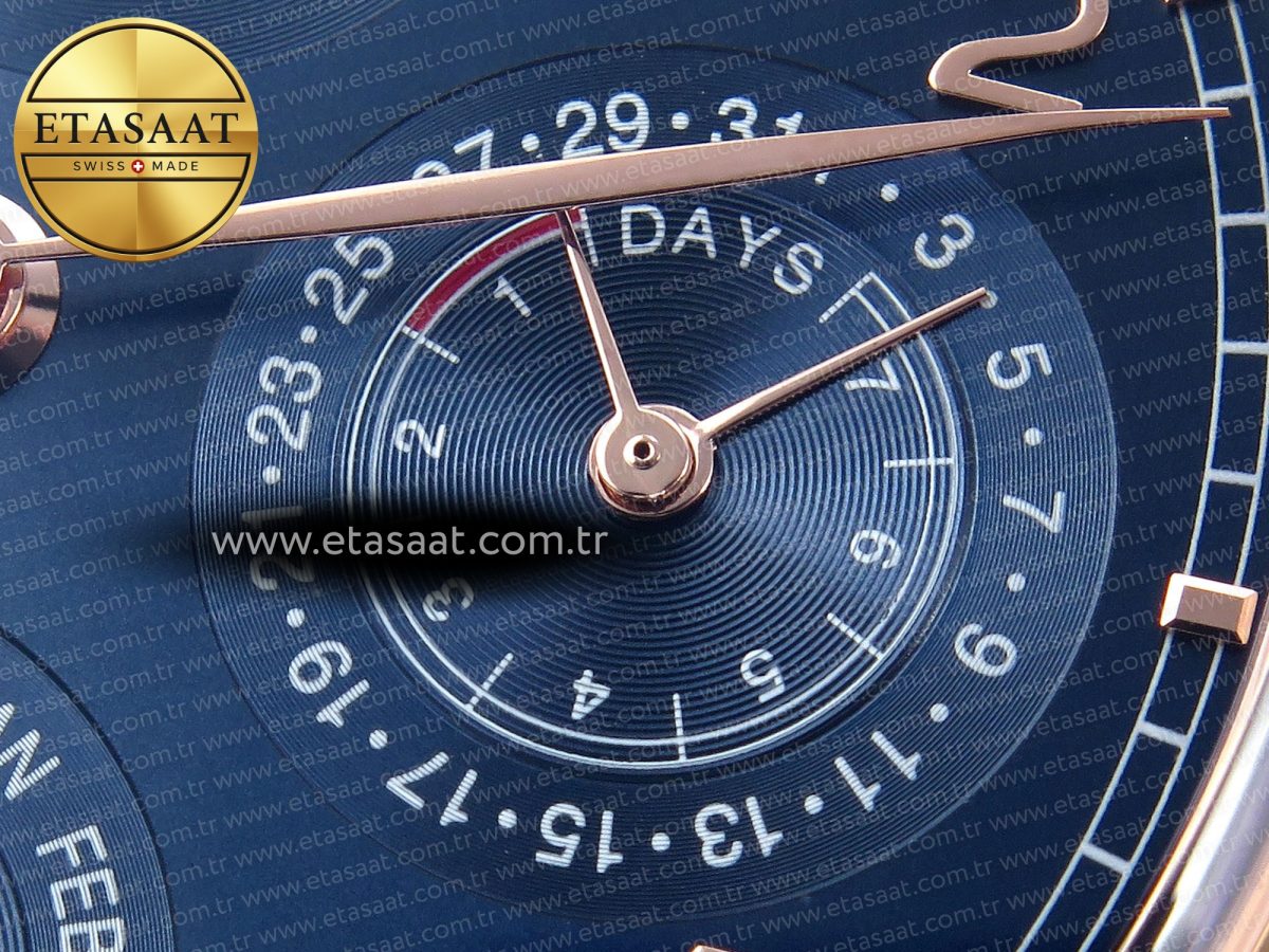 IWC PORTUGIESER PERPETUAL CALENDAR RG 5033  BLUE DIAL ON BLACK LEATHER STRAP A52610 - Görsel 11