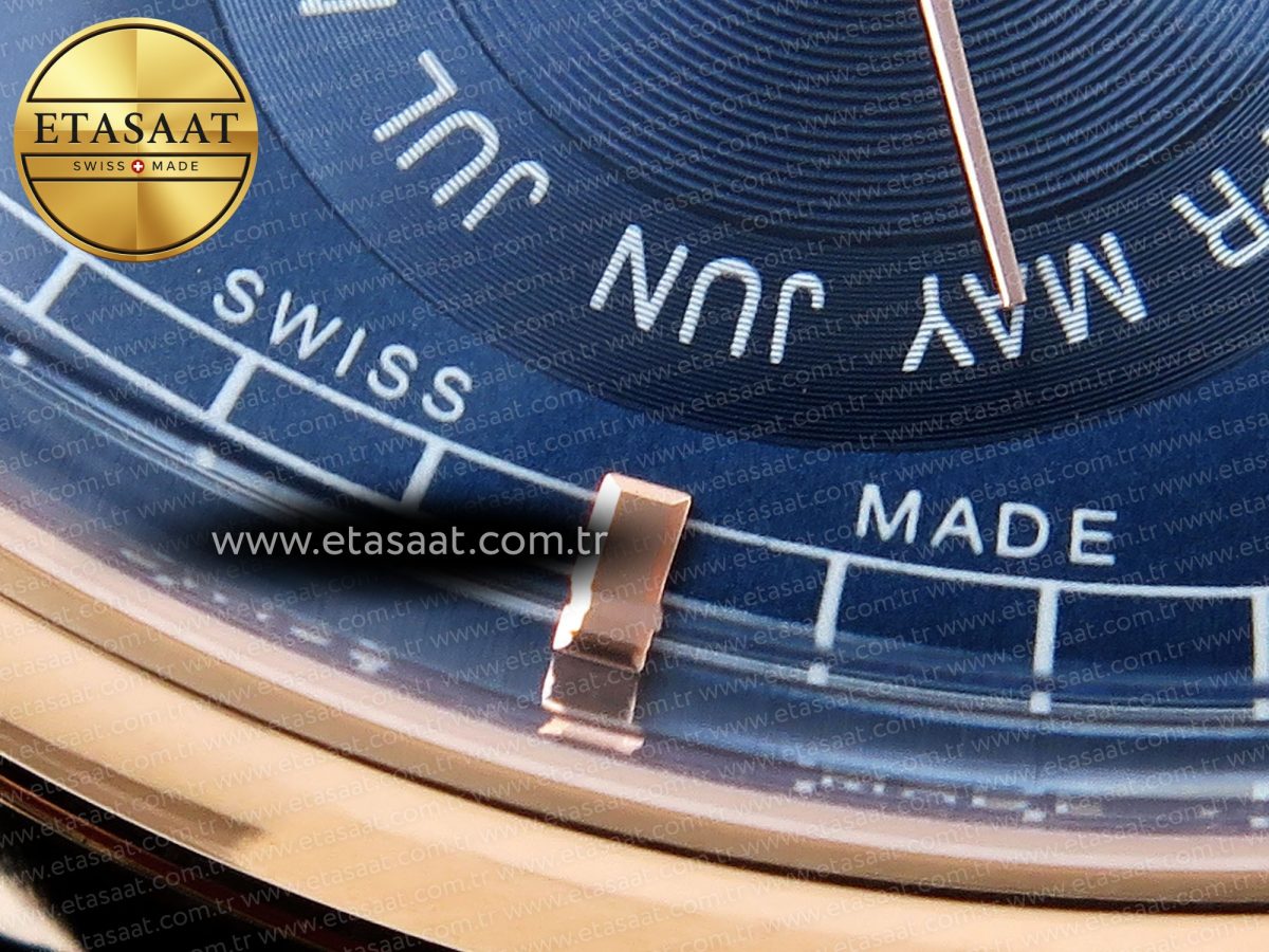 IWC PORTUGIESER PERPETUAL CALENDAR RG 5033  BLUE DIAL ON BLACK LEATHER STRAP A52610 - Görsel 13