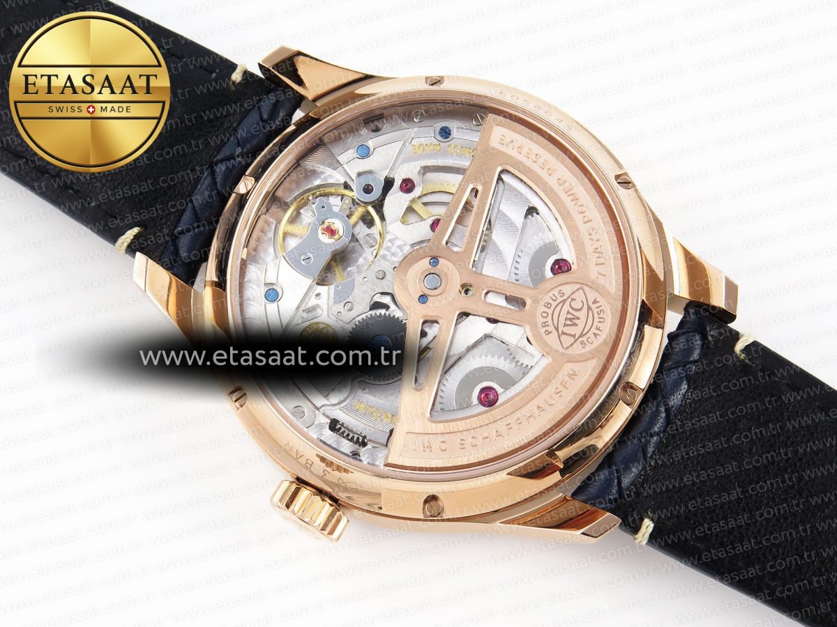 IWC PORTUGIESER PERPETUAL CALENDAR RG 5033  BLUE DIAL ON BLACK LEATHER STRAP A52610 - Görsel 16