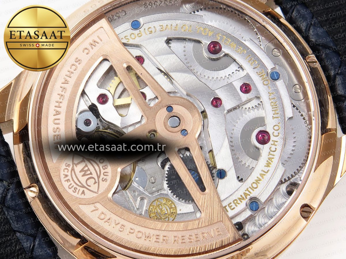 IWC PORTUGIESER PERPETUAL CALENDAR RG 5033  BLUE DIAL ON BLACK LEATHER STRAP A52610 - Görsel 17