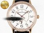 rendez vous night day rg apsf 11 best edition white textured dial diamonds bezel on black leather strap a8984