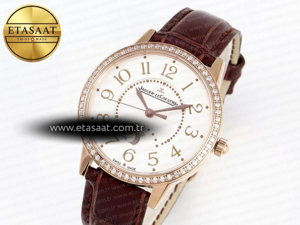 rendez vous night day rg apsf 11 best edition white textured dial diamonds bezel on brown leather strap a8982