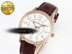 rendez vous night day rg apsf 11 best edition white textured dial diamonds bezel on brown leather strap a8982
