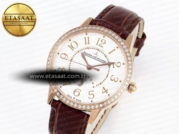 rendez vous night day rg apsf 11 best edition white textured dial diamonds bezel on brown leather strap a8982