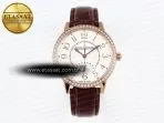 rendez vous night day rg apsf 11 best edition white textured dial diamonds bezel on brown leather strap a8983