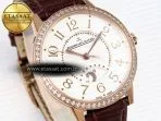 rendez vous night day rg apsf 11 best edition white textured dial diamonds bezel on brown leather strap a8985
