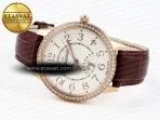 rendez vous night day rg apsf 11 best edition white textured dial diamonds bezel on brown leather strap a8987
