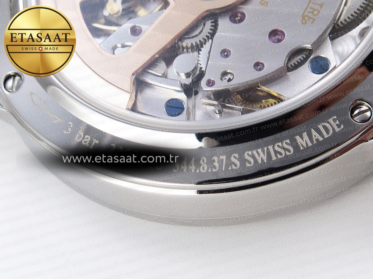 Jaeger Piguet Rendez-Vous Night & Day SS APSF 1:1 Best Edition Blue Textured Dial Diamonds Bezel on Blue Leather Strap SA898 - Görsel 23