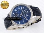 Jaeger Piguet Rendez-Vous Night & Day SS APSF 1:1 Best Edition Blue Textured Dial Diamonds Bezel on Blue Leather Strap SA898 - Görsel 7