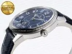 Jaeger Piguet Rendez-Vous Night & Day SS APSF 1:1 Best Edition Blue Textured Dial Diamonds Bezel on Blue Leather Strap SA898 - Görsel 8
