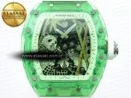 rm026 green transparent tourbillon rm best edition panda skeleton dial on rubber strap4
