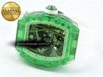 rm026 green transparent tourbillon rm best edition panda skeleton dial on rubber strap5