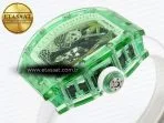 rm026 green transparent tourbillon rm best edition panda skeleton dial on rubber strap8