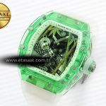 rm026 green transparent tourbillon rm best edition panda skeleton dial on translucent rubber strap1
